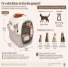 SNOEKIE Cat Carrier with 2 Openings, 49.5 x 32 x 32.6 cm, for Cats & Small Dogs up to Approx. 45 cm Body Length and Approx. 4.55 kg (Depending on Animal), Cream White/Gray view 2