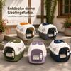 SNOEKIE Cat Carrier with 2 Openings, 49.5 x 32 x 32.6 cm, for Cats & Small Dogs up to Approx. 45 cm Body Length and Approx. 4.55 kg (Depending on Animal), Cream White/Gray view 3