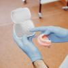 HINTRMENT Denture Cleaning and Storage Case, Portable White PP Box with Secure Closure view 4