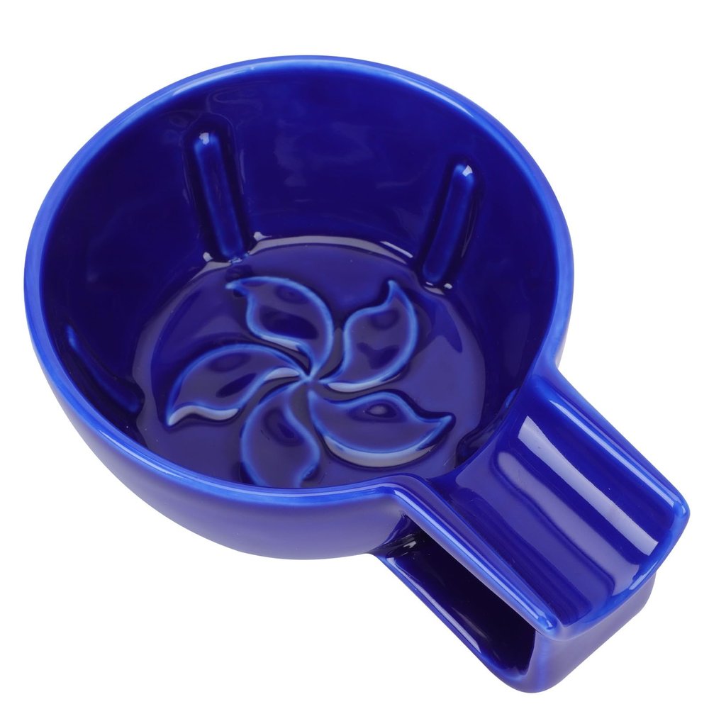 KAILIKETIY Large Blue Ceramic Shaving Soap Bowl for Men's Shaving at Home