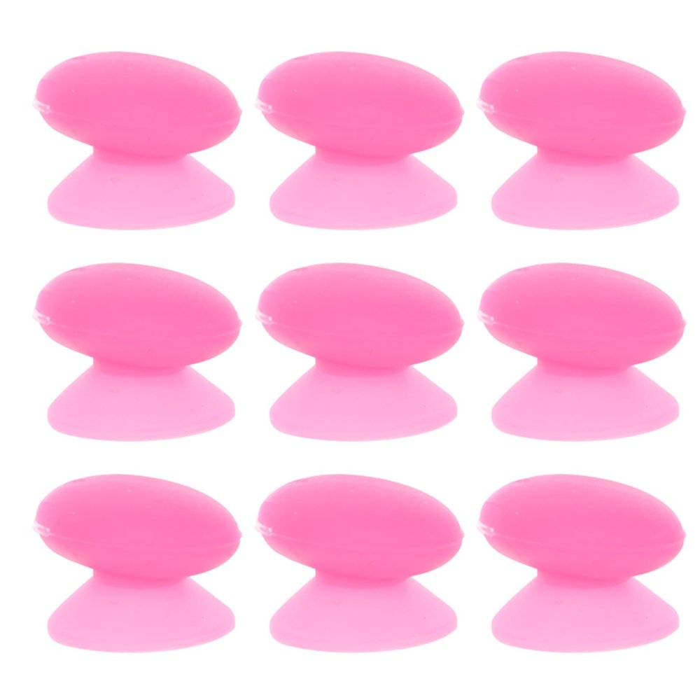 Pink Silicone Protective Covers for Lip Brushes, 10-Piece Set with Suction Cups