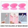 Pink Silicone Protective Covers for Lip Brushes, 10-Piece Set with Suction Cups view 3