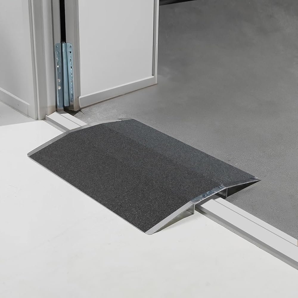 Wheelchair Threshold Ramp for Doors, Heavy-Duty Aluminum Bridge Ramp, 300 kg Capacity