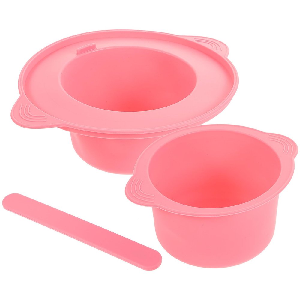 Foldable Silicone Mask Bowl, 400 mL, with Handle, Pink