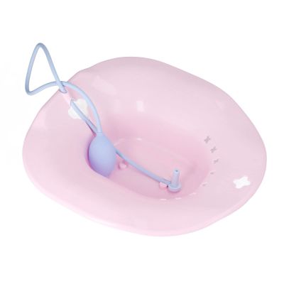 BONKZEBU Toilet Sitz Bath, Easy Storage, Squat-Free Sitz Bath for Hemorrhoids and Pregnancy, Plastic (Pink)