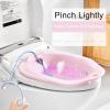 BONKZEBU Toilet Sitz Bath, Easy Storage, Squat-Free Sitz Bath for Hemorrhoids and Pregnancy, Plastic (Pink) view 2