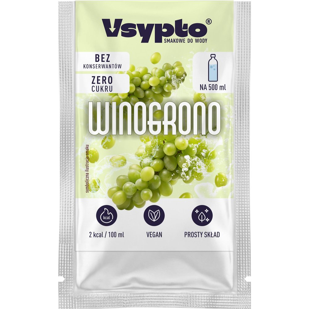 Browin Vsypto Grape Drink Powder, Sugar-Free, 3 g Sachet for 1.5 L, Instant Tea Refreshment - 402009