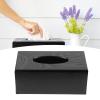Yusat Black Wooden Tissue Box, Napkin Box, Elegant Tissue Holder for Home, Hotel, Living Room view 2