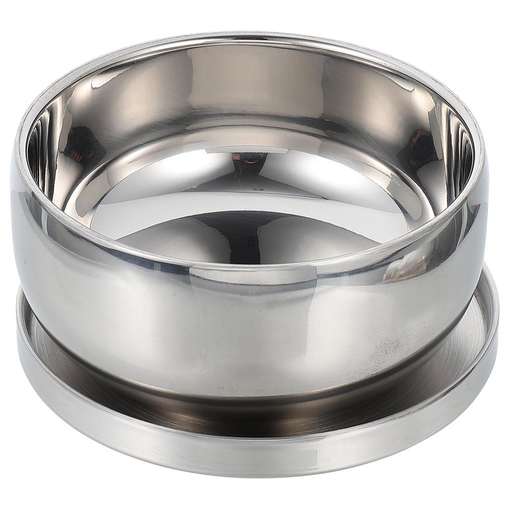 CRAFTHROU Stainless Steel Shaving Bowl, Silver, Large Capacity