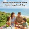 Beach Bag Tote Topper Tray with Drink Holder view 4