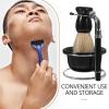 OKUMEYR Wet Shaving Set with Stainless Steel Razor, Nylon Brush, Bowl and Stand view 3