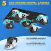 Heavy-Duty Furniture Movers with Wheels for Pianos and Pool Tables, Double Bearings and Locking, 360° Rotation (6.3 x 6.3 in, Black) view 4