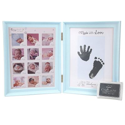 Newborn Keepsake Growth Record Frame with Hand and Footprints
