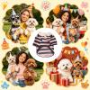 Puppy Shirt, Striped Collared Top, Breathable Pet Clothing view 4