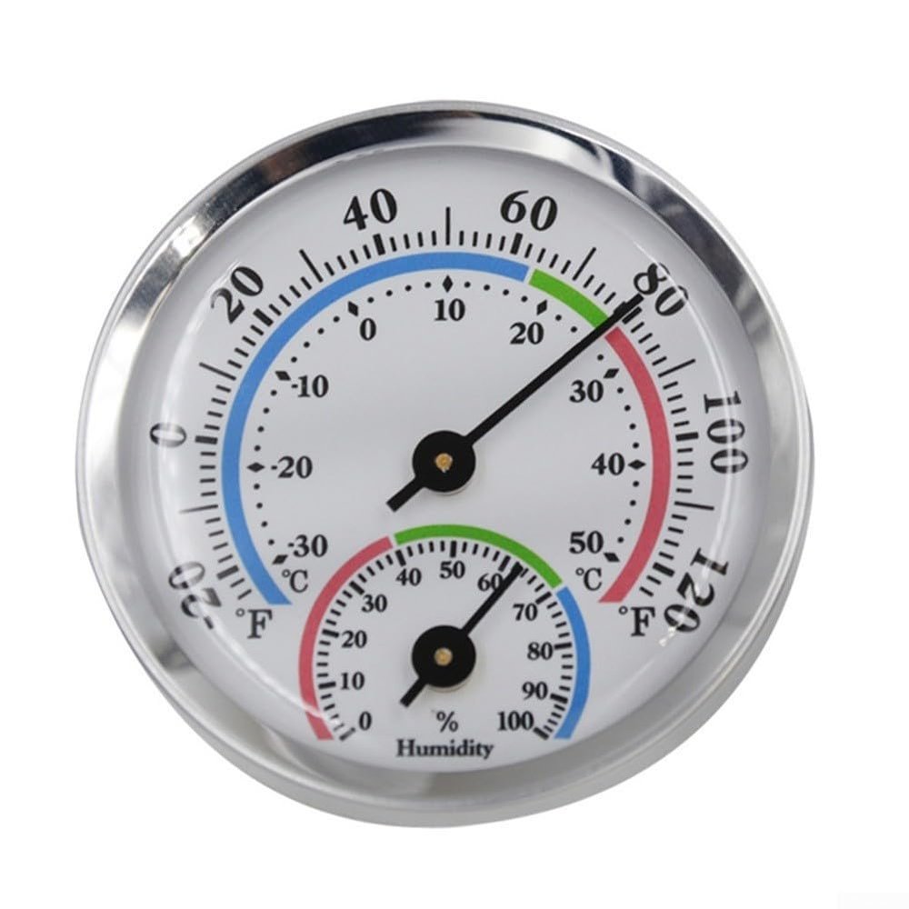 Wall-Mounted Thermometer-Hygrometer with Aluminum Design