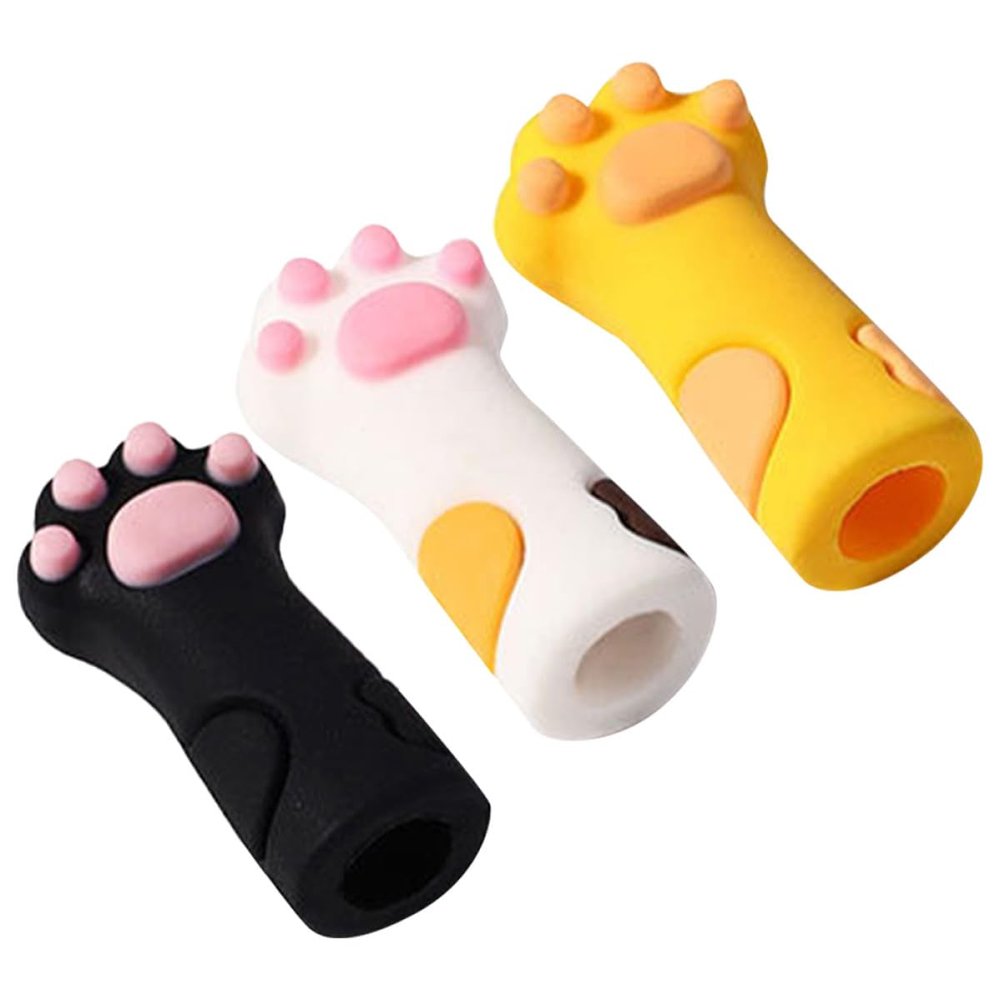 Hemobllo Silicone Cuticle Nipper Covers, Cat Paw Shape, 3 Pcs, Random Color
