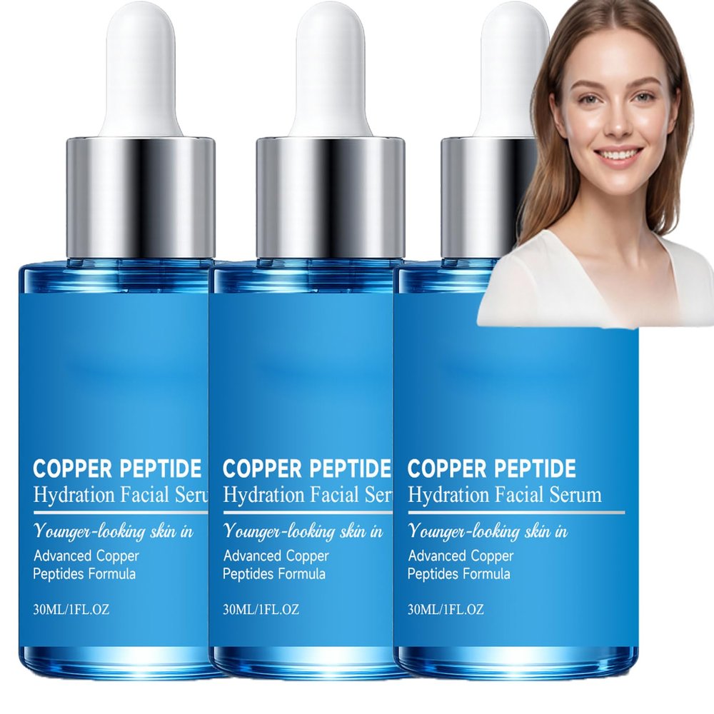 GHK-Cu Peptide Serum, Anti-Aging Facial Serum, Eye Serum & Moisturizer (3 pcs)