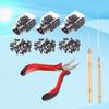 Adorainbow Professional Micro Ring Pliers Set with Pulling Needle, Hook and Brown Microrings view 2