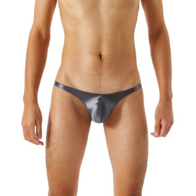 Generic 2026 Men's Silky, Transparent, Ultra-Thin, Shiny, Ultra-Low-Waist T-Pants (Gray, XXL)