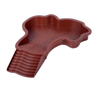 Tortoise Water Dish with Ramp, Brown-Red, External Ramp