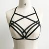 Strappy Elastic Bustier Bandage Top, Strapless Cutout Cage Bra, Black, S view 3