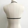 Strappy Elastic Bustier Bandage Top, Strapless Cutout Cage Bra, Black, S view 4