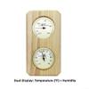 Wall-Mounted Sauna Thermo-Hygrometer with Wood Frame, 0–120°C and 0–100% RH view 2