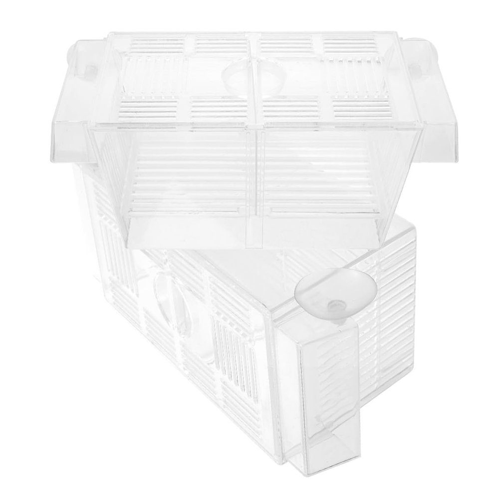 Generic 2-Piece Fish Incubator Boxes, ABS and Nylon with Suction Cups, Protect and Separate Baby Fish for Aquariums and Breeding Tanks