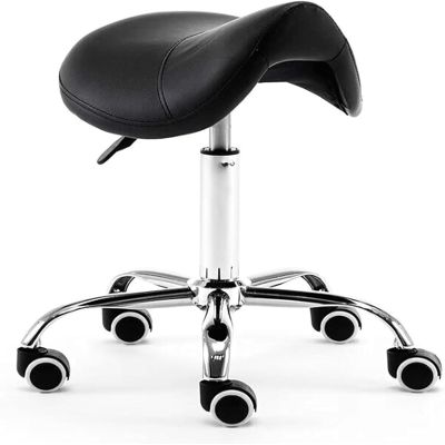Ergonomic PU Leather Saddle Stool, Swivel Chair for Medical, Salon & Spa