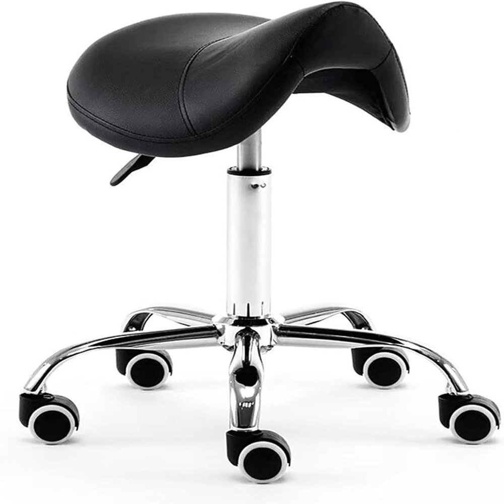 Ergonomic PU Leather Saddle Stool, Swivel Chair for Medical, Salon & Spa
