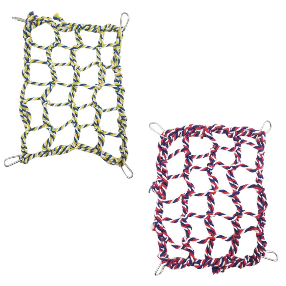 JEWEDECO Colorful Rope and Metal Climbing Nets, 2-Piece Set