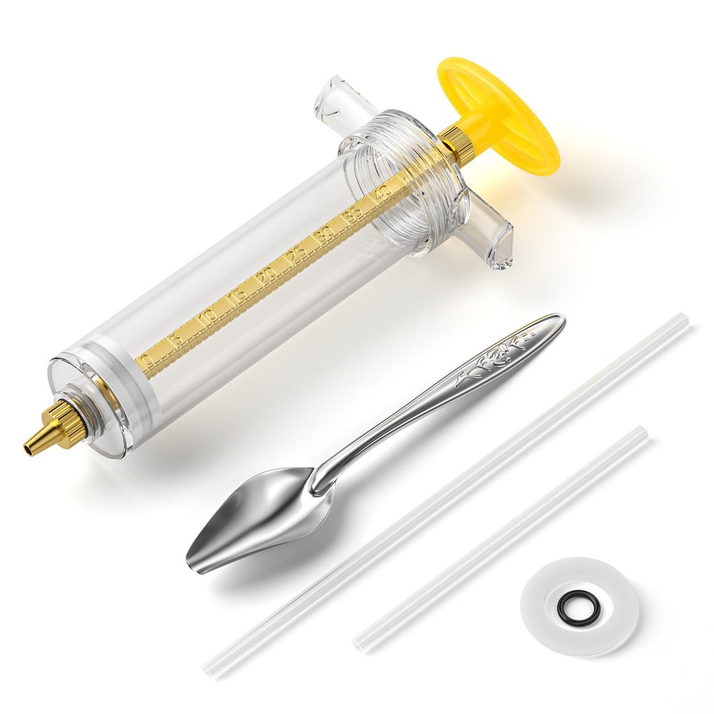 Pawfly 6-Piece Bird Feeding Syringe Set, 50 mL Hand-Feeding Syringe with Tubes and Spoon