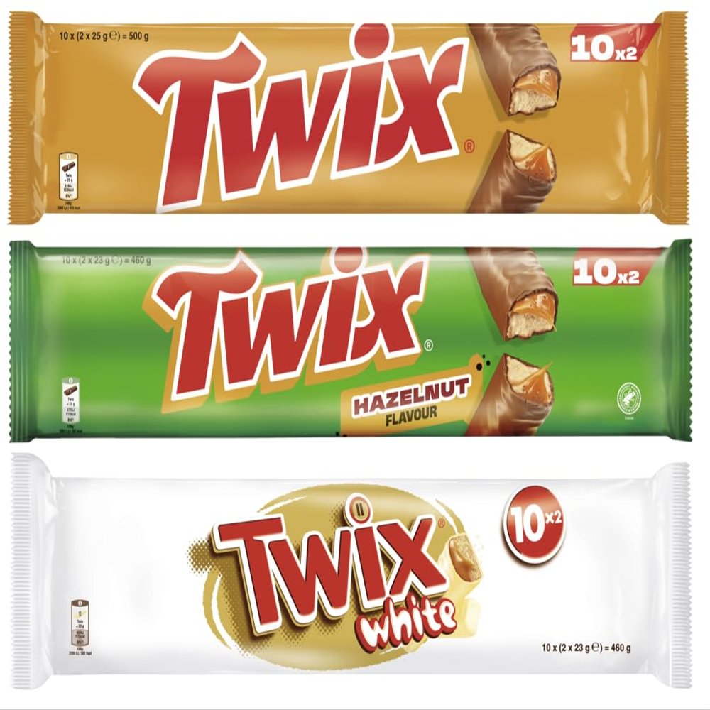 Twix Mix 1420g – Original, Hazelnut, White, 3 x 10 x 46g | Chocolate Bars