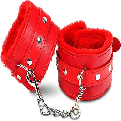 Red Leather Buckle Wrist Elastic Band, Bracelet and Leg Ring Accessories