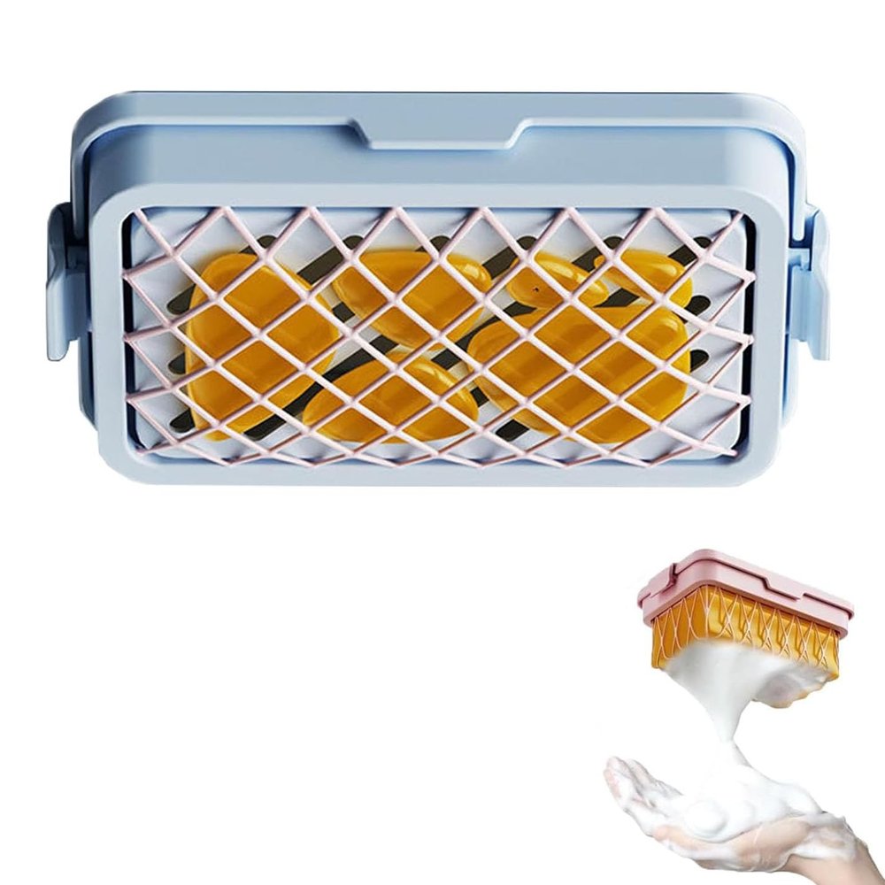 Highly Elastic Mesh Soap-Foaming Box with Non-Slip Drainage