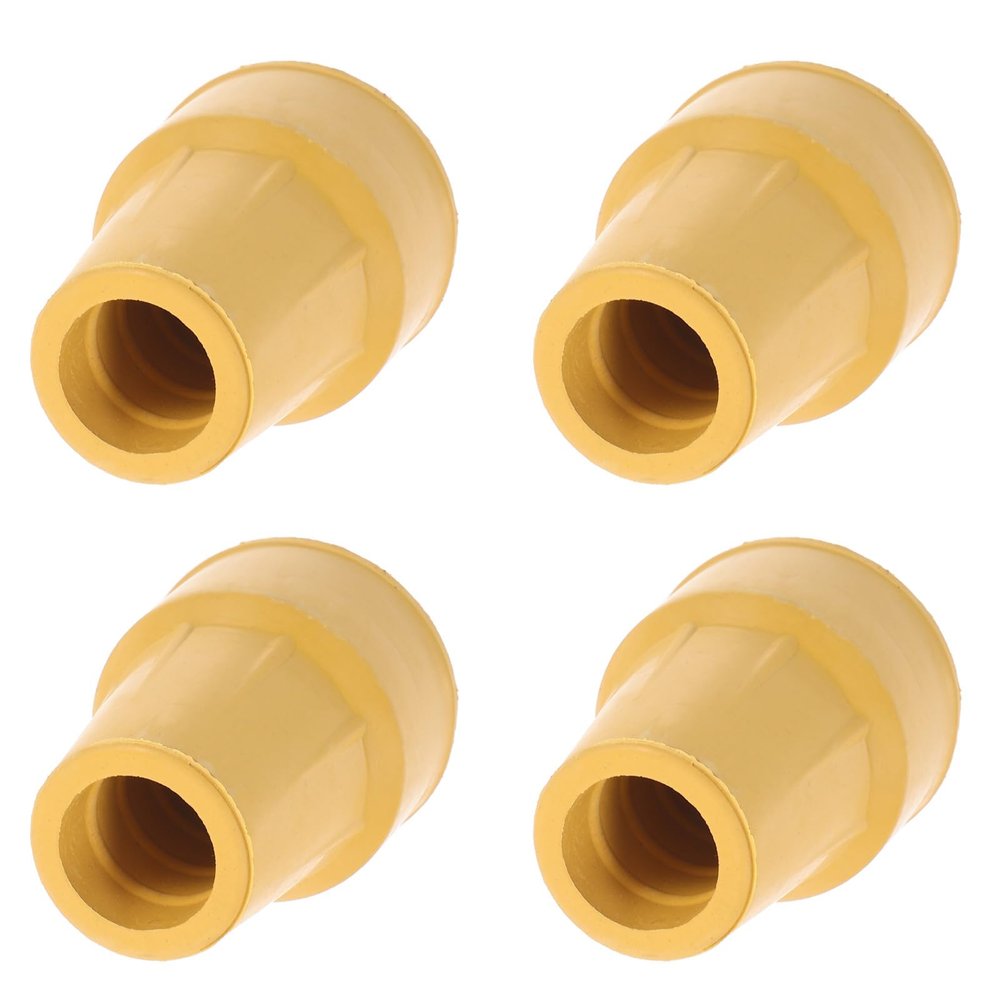 Alipis Yellow Non-Slip Rubber Crutch Tips, 4-Pack