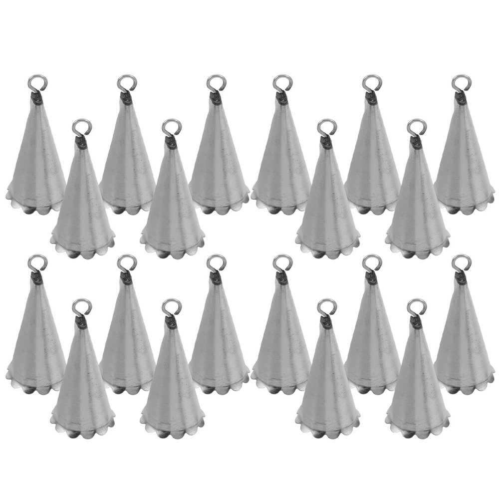 OKUMEYR 30-Piece Silver Iron Trumpet Bells, 5.5 x 2.5 cm