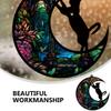 Artibetter 2-Piece Acrylic Cat Wall Hanging with Moon Design view 3