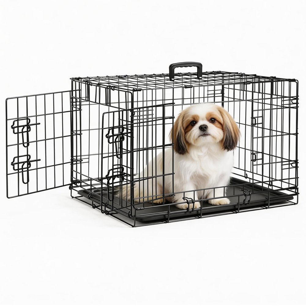 Moonlight Manor Dog Crate, 76 x 47.6 x 53.7 cm (M), Black
