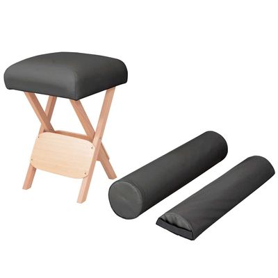 Teenpull Folding Massage Stool with 12 cm Thick Seat and 2 Neck Bolsters