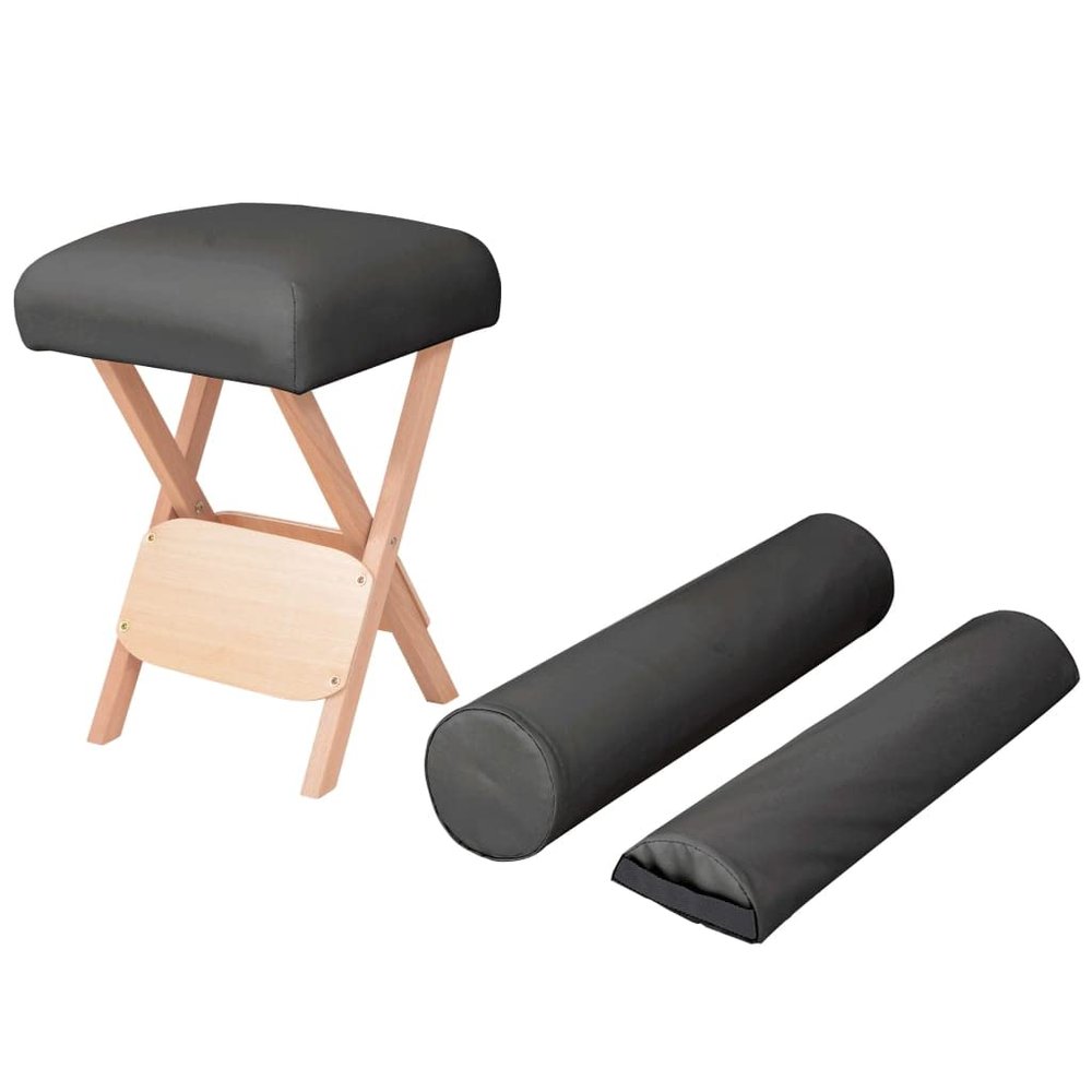 Teenpull Folding Massage Stool with 12 cm Thick Seat and 2 Neck Bolsters