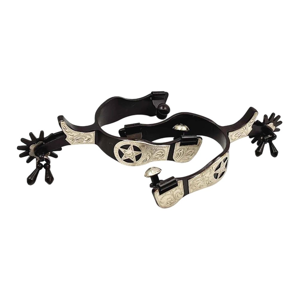 Almencla 2-Piece Stainless Steel Horse Spurs for Adults, Western and Cowboy Spurs