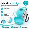 Dog Water Bottle for Travel with Silicone Bowl, 285 ml, Stainless Steel, Blue view 2