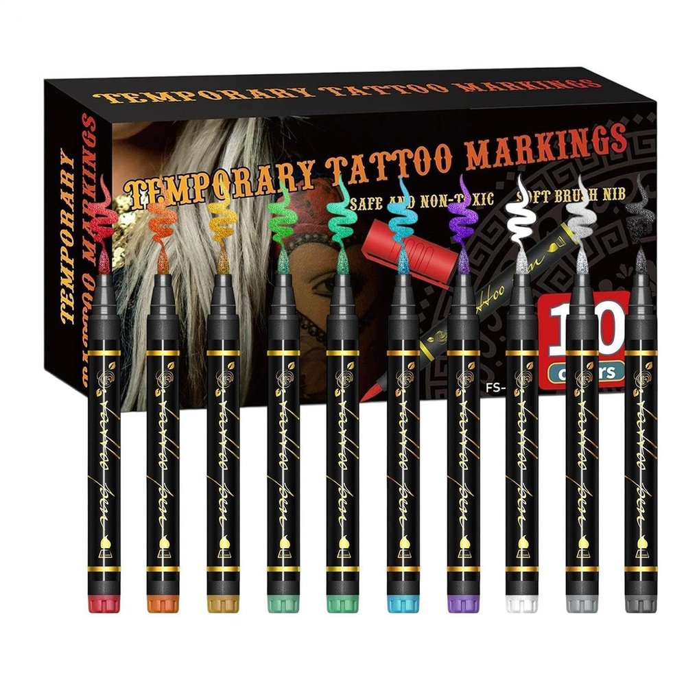 Body and Face Paint Markers, 10-Color Makeup Pens for Face Painting