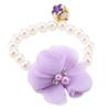 Yinhing Pearl Flower Collar for Small Pets, Elastic Necklace with Bell for Cats and Dogs, Purple view 2