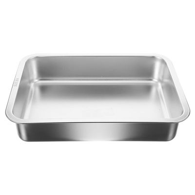 TOVINANNA Stainless Steel Odor-Free Cat Litter Box with Open Design, Stable Base, and Nonstick Coating for Small Cats and Kittens