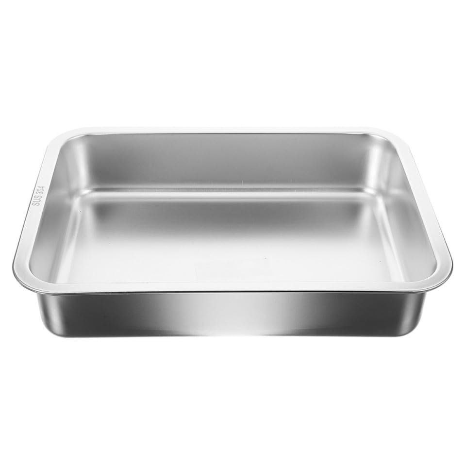 TOVINANNA Stainless Steel Odor-Free Cat Litter Box with Open Design, Stable Base, and Nonstick Coating for Small Cats and Kittens