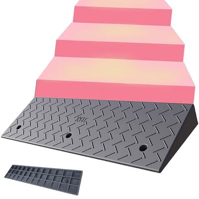 Step Curb Rubber Ramp for Wheelchair, Split with Expansion Bolts for Easy Access