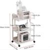 AJKNCVPEA Cosmetic Trolley with Wheels, Adjustable Shelf, 3-Tier Rolling Cart (White) view 2