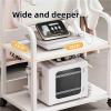 AJKNCVPEA Cosmetic Trolley with Wheels, Adjustable Shelf, 3-Tier Rolling Cart (White) view 4
